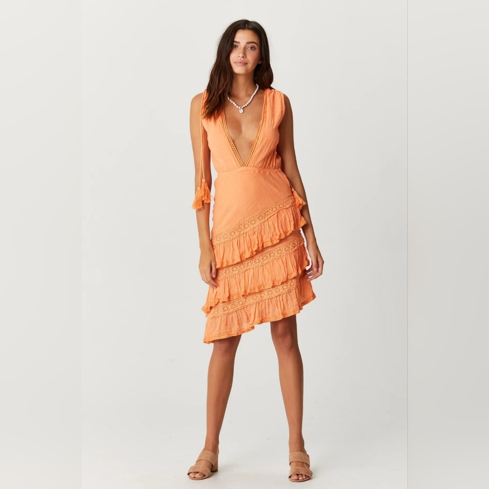 Jen's Pirate Booty Illeana Ruffle Dress in Deep Gold
